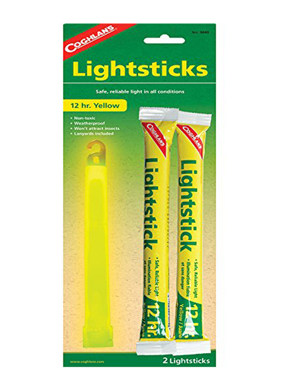 Coghlans Snaplights 12 Hrs Lightsticks, 2 Piece, Yellow