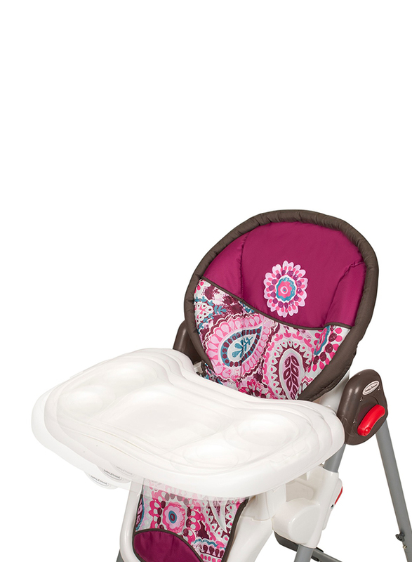 Baby Trend Sit Right Highchair, White/Pink/Grey