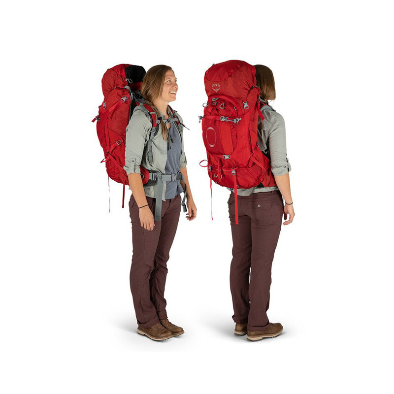 Osprey Ariel Plus 60 Backpack for Women, M/L, Red