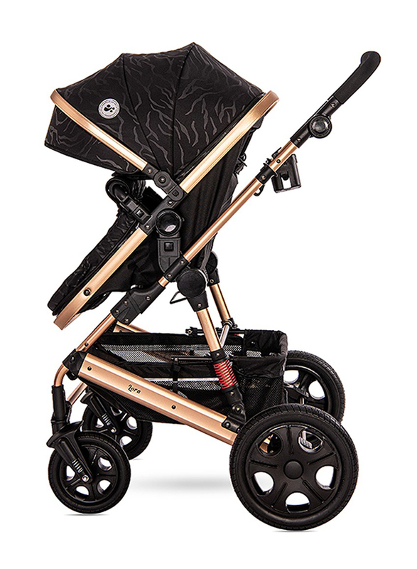 Lorelli Premium Lora Baby Stroller with Mama Bag, Luxe Black
