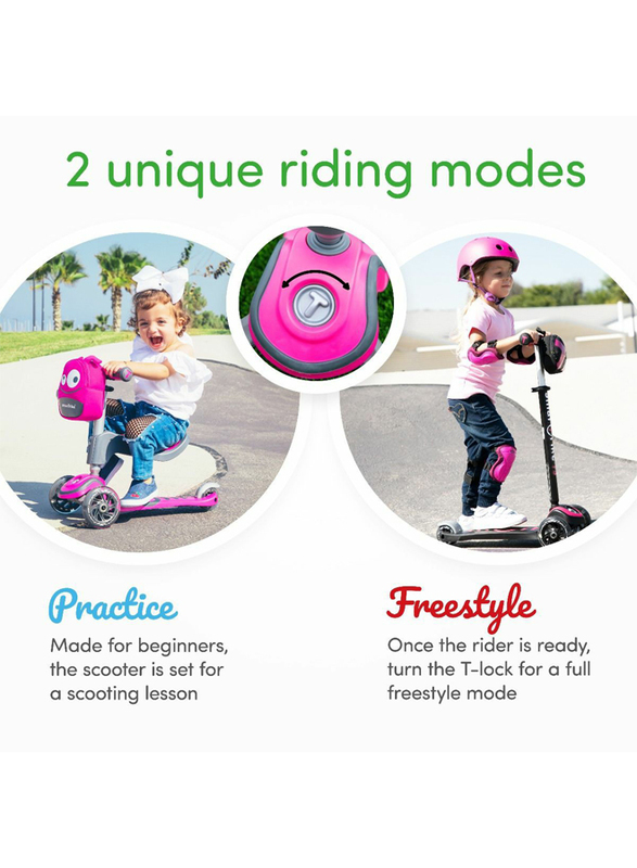 SmarTrike T1 T-Scooter with Safety Gear, Pink, Ages 15 Months+