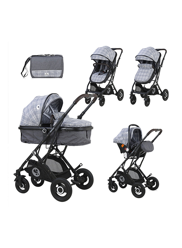 Lorelli Classic Sena Baby Stroller Set, Grey Squared