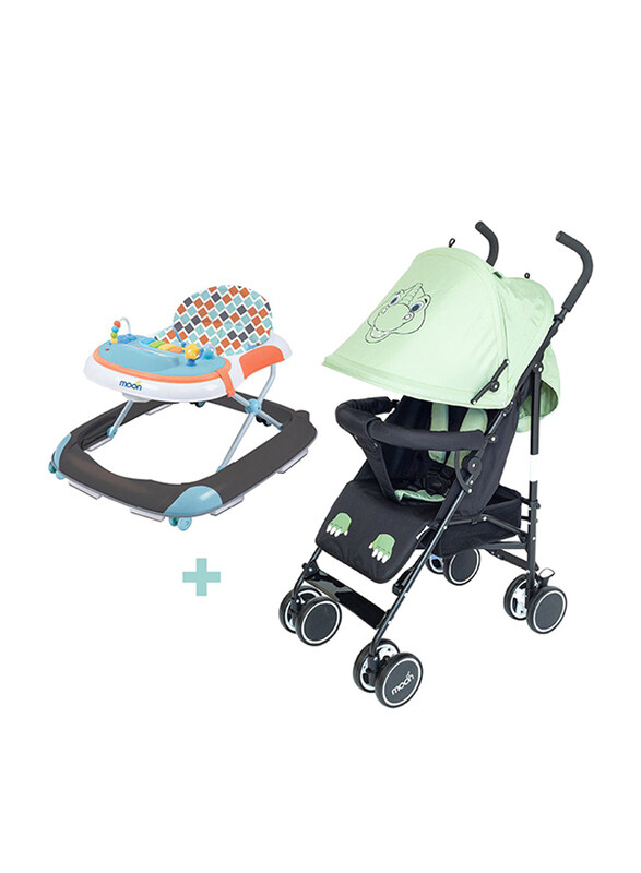 

Moon Safari Ultra Light Weight Character Stroller with Dino + Moon Muv Walker, Grey Dino