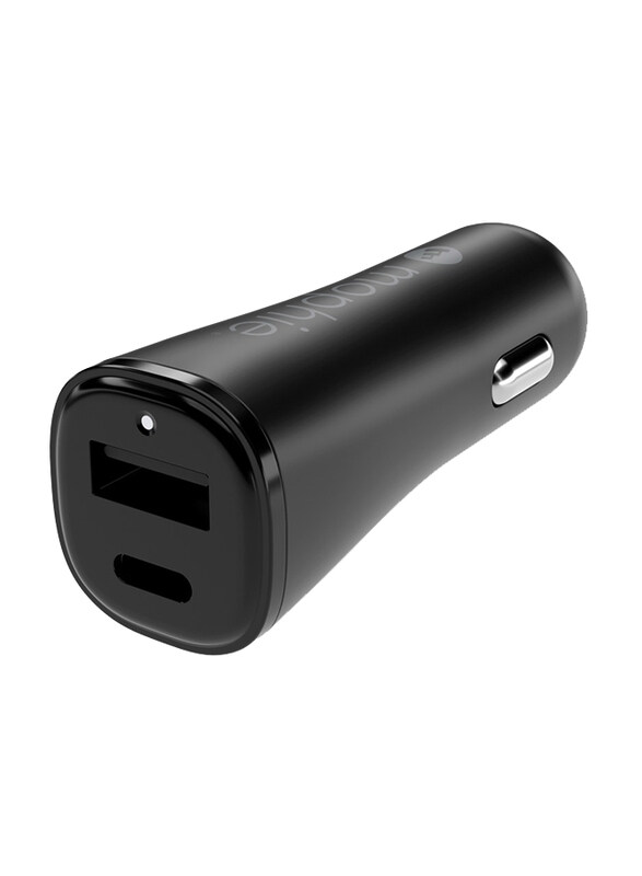 

Mophie Essentials 12W PD USB Type-C & USB Type A Car Charger, Black