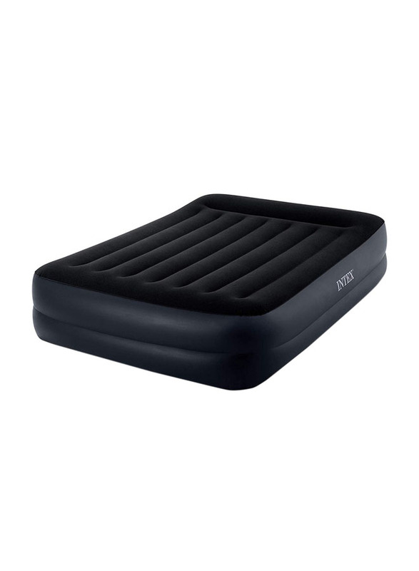 Intex Queen Durabeam Pillow Rest Airbed with Electric Pump, Black