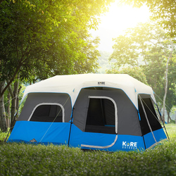 Kore Outdoor Lighted Instant Cabin Tent, 9 Person, Grey/Blue