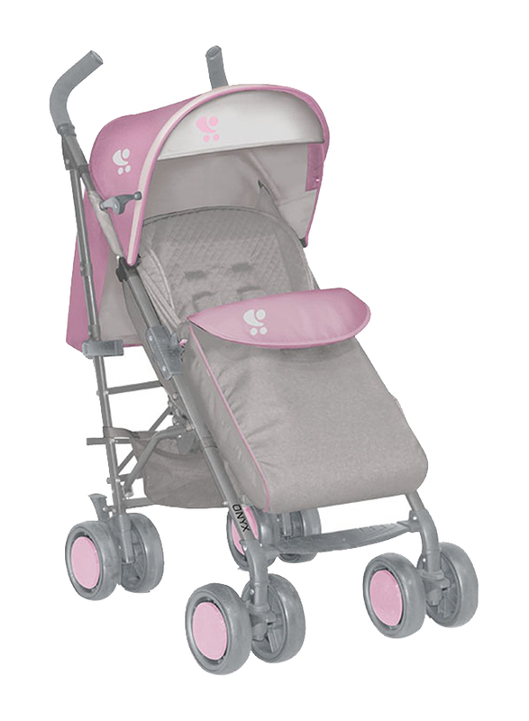 Lorelli Classic Baby Onyx Stroller, Grey/Pink