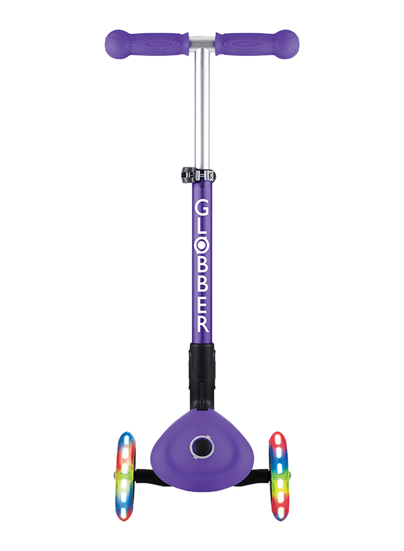 Globber Junior Foldable Lights Violet Scooter, Violet