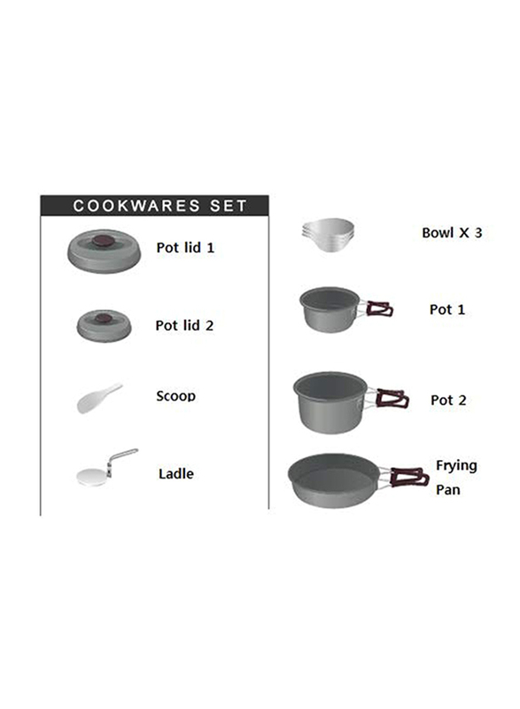 Kovea Hard 23 Cookware Set, 3.4 x 3.4 x 7.4cm, Grey