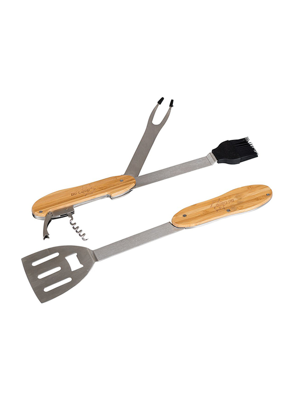 Bo-Camp Newham Multifunctional Barbecue Tool, Brown/Silver