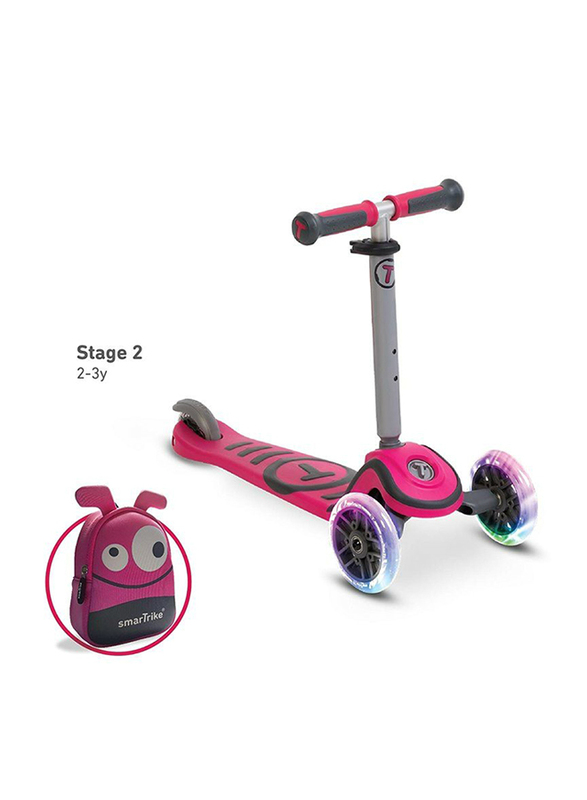 SmarTrike T1 T-Scooter with Safety Gear, Pink, Ages 15 Months+