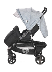 Lorelli Classic Martina + Footcover Baby Stroller, Black/Silver Blue