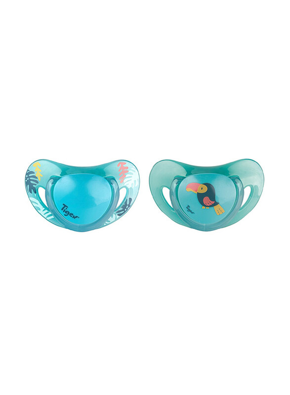 

Tigex 2-Piece Toucan Silicone Pacifier Set for Boys, 0-6 Months, Blue