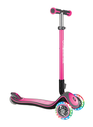 Globber Elite Deluxe Lights Scooter, Dark Pink