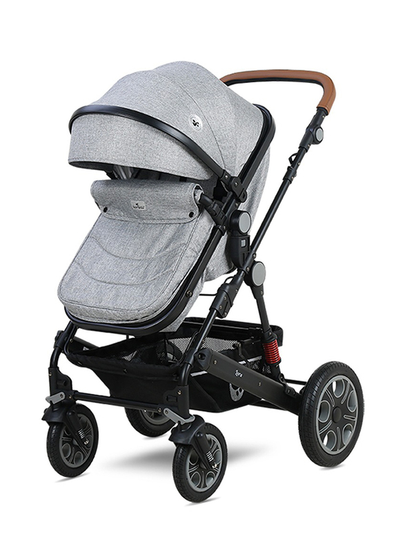 Lorelli Premium Lora Baby Stroller Set, Cool Grey Elephants