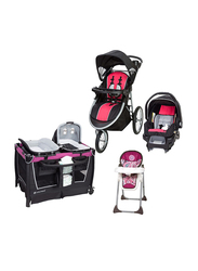 Baby Trend Pathway 35 Jogger Travel System Optic Pink & Sit Right High Chair, Multicolour