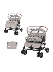 Lorelli Classic Twin Baby Stroller + Bag, Steel Grey