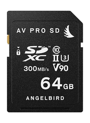 Angelbird 64GB AV Pro SD MK2 UHS-II SDXC V90 Memory Card, Black