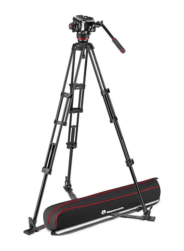 Manfrotto 504X Fluid Video Head with Twin Leg Tripod, MVK504XTWINGA, Black