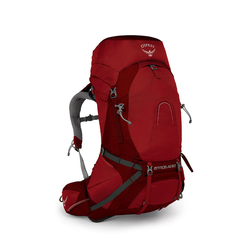 

Osprey Atmos AG 50 w/RC Rigby MD Backpack Bag for Unisex, Red