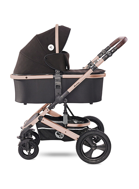 Lorelli Premium 3 in 1 Boston Baby Stroller, Black Stars