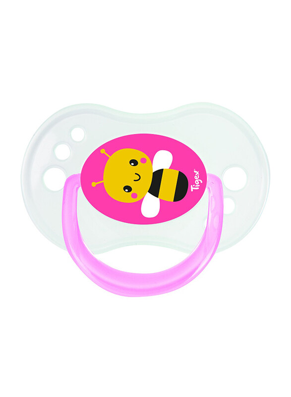 

Tigex 3-Piece Reversible Silicone Pacifier Set for Girls, 6+ Months, Pink/White