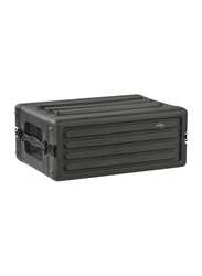 SBK 10.5 Inch Deep 4U Shallow Roto Rack Case with Steel Rails, Black