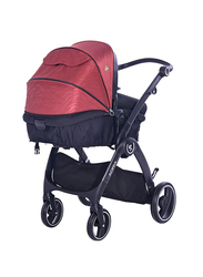 Lorelli Premium Adria Baby Stroller, Black/Red