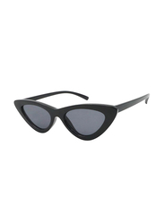 Ocean Glasses Polarized Full Rim Cat Eye Manhattan Shiny Black Frame Sunglasses Unisex with Smoke Lens