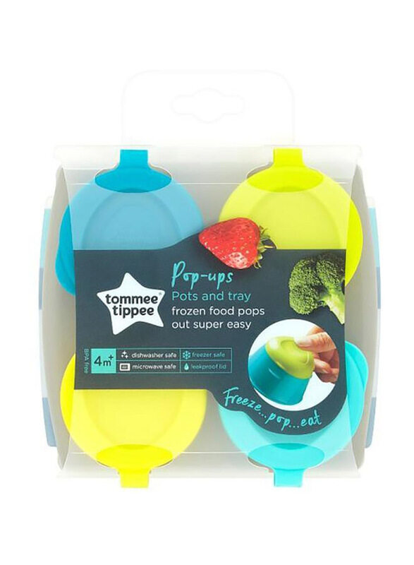 

Tommee Tippee Explora Pop Up Freezer Pots & Tray, Green/Blue
