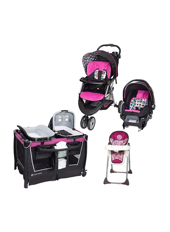 Baby Trend Ez Ride5 Travel System Bloom & Sit Right High Chair, Multicolour