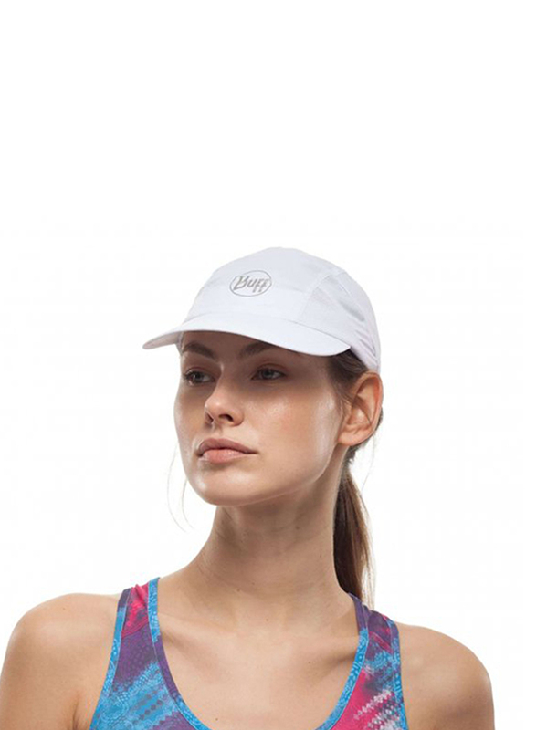 Buff Solid Run Cap for Women, One Size, White