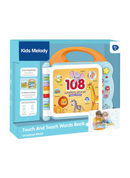 Kids Melody Touch And Teach Words Book of Animal World, 12 Nature Scenes, 3 Learning Modes & Music World, Blue, Months 0+