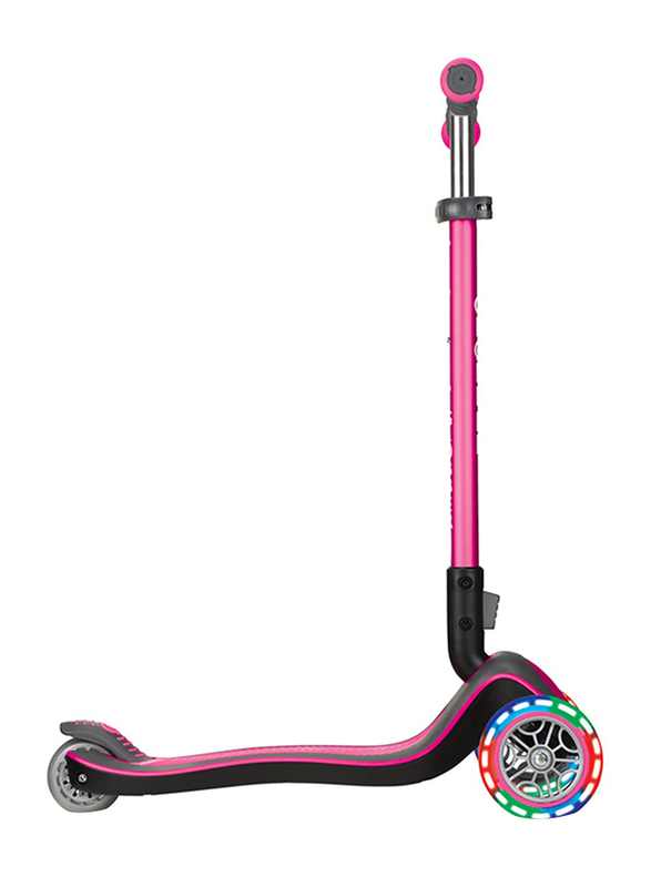 Globber Elite Deluxe Lights Scooter, Dark Pink