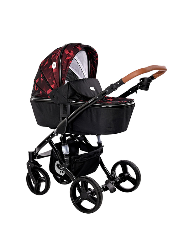 Lorelli Classic Rimini Baby Stroller with Mama Bag, Ruby Red/Black