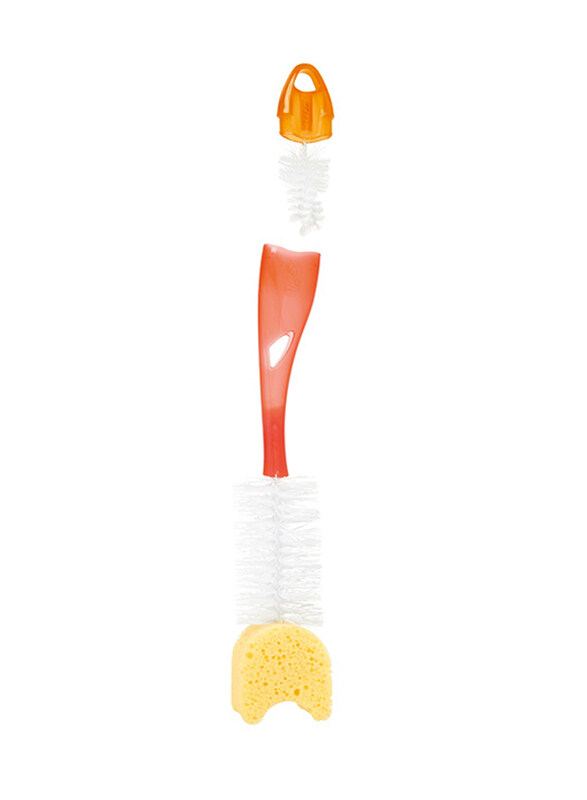 

Tigex 2-in-1 Bottle Brush with Sponge, Orange/White