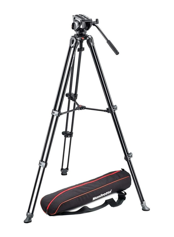 Manfrotto Tripod with Fluid Video Head Lightweight with Side Lock, MVK500AM, Black