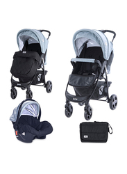 Lorelli Classic Daisy Basic Baby Stroller Set, Black/Silver Blue
