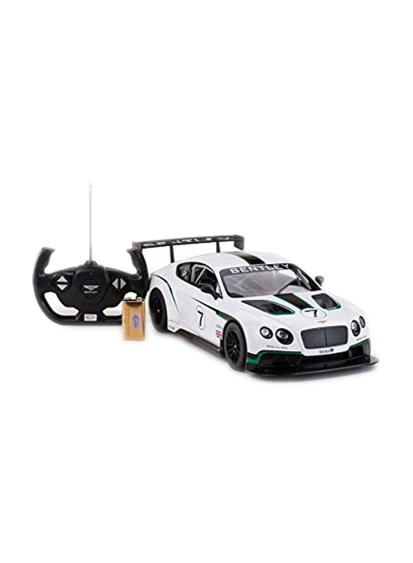 Rastar Bentley GT3 Performance Remote Control Car, 1:14 Scale, White, Ages 6+