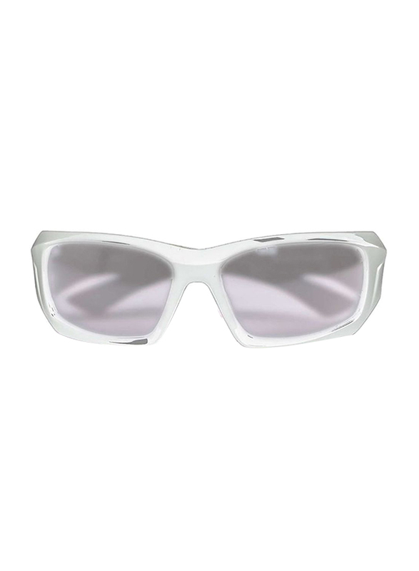 Ocean Glasses Polarized Full Rim Rectangular Antigua Shiny White Frame Sunglasses Unisex, Smoke Lens