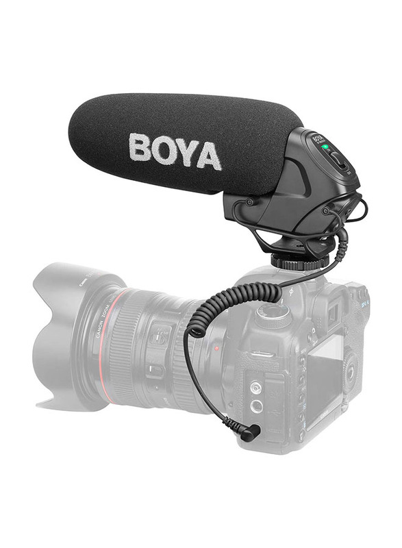 Boya On-Camera Super Cardioid Shotgun Microphone for DSLR, BY-BM3030, Black