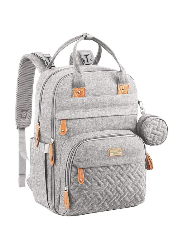 

Moon Diaper Backpack For Kids Unisex, with Pacifier Case, Grey