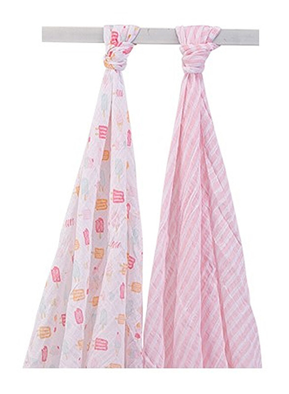 

Little Treasure 2-Pieces Muslin Swaddle Blankets
