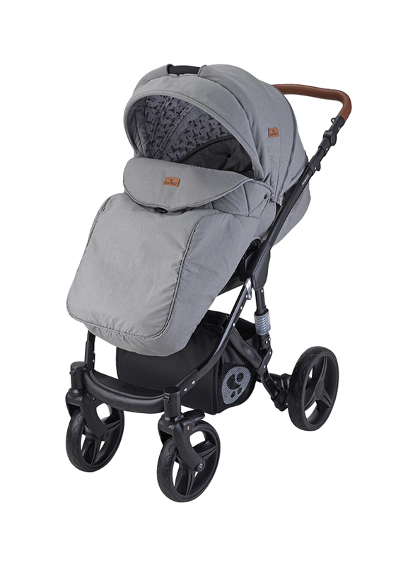 Lorelli Classic Rimini Baby Stroller with Mama Bag, Dark Grey/Black Ligh