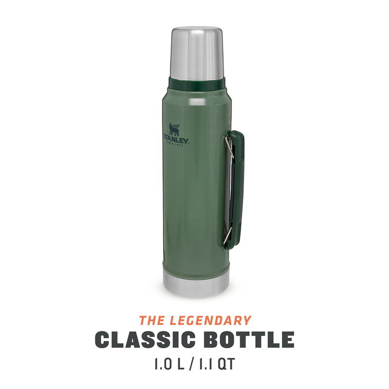 Stanley 1 Ltr The Legendary Classic Stainless Steel Vacuum Water Bottle, H. Green
