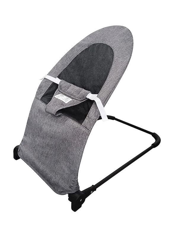 

Moon Little Hopper Baby Bouncer Foldable Adjustable Baby Rocker Chair with 2 Recline Angles, Ages 0+, Grey