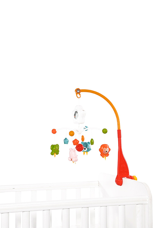 Lorelli Toys Musical Happy Animals Baby Mobile for Crib, Orange
