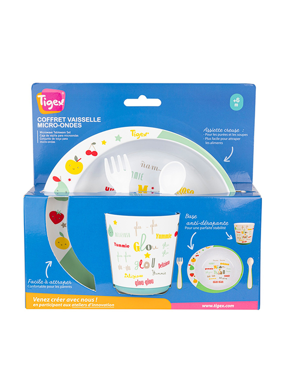 Tigex Microwave Tableware Feeding Set, Multicolour