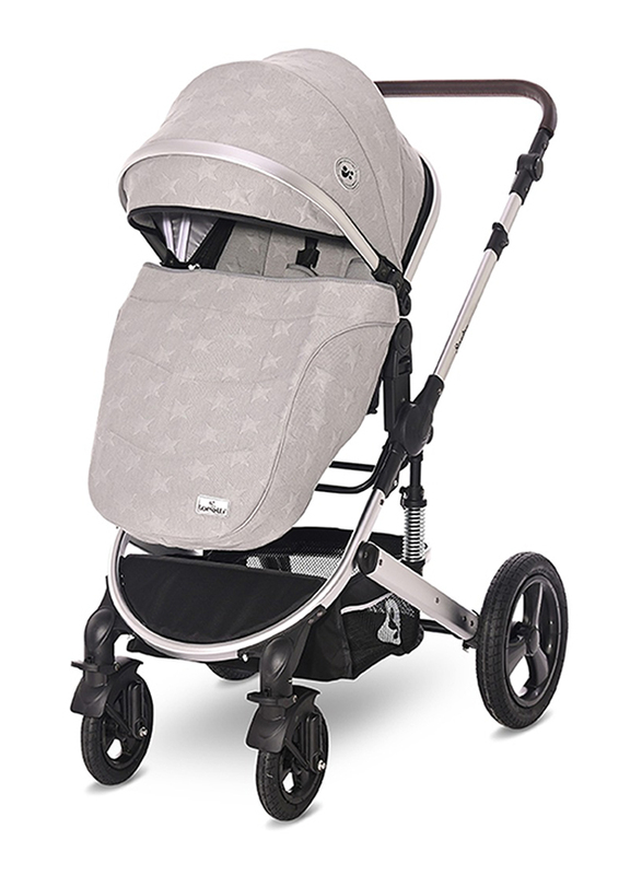 Lorelli Premium 3 in 1 Boston Baby Stroller, Cool Grey Stars