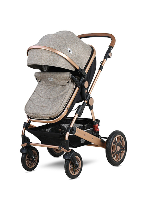 Lorelli Premium Lora Baby Stroller with Mama Bag, Pearl Beige